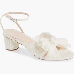 Loeffler Randall Dahlia Ankle Strap Knotted Sandal - Pearl / Size 7